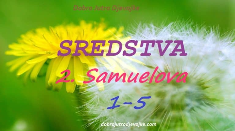 Dobro Jutro Djevojke ~ SREDSTVA ~ {2. Samuelova 1-5}